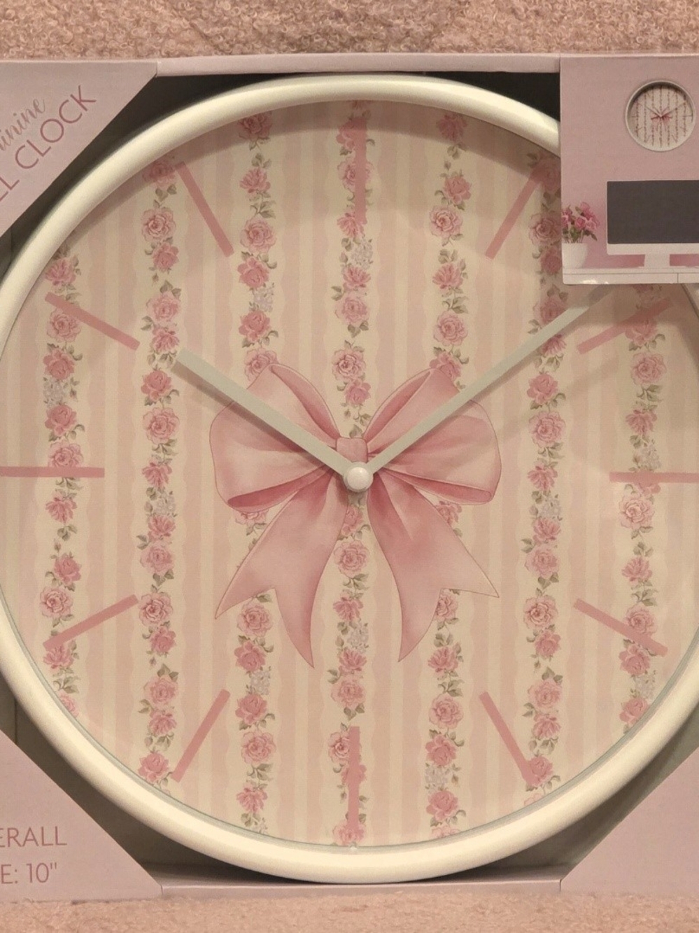 Pink Floral Bow Wall Clock - Love Shack Fancy Inspired